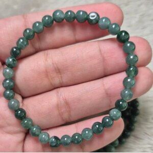 NEW Blue Water Jade Bracelet, Radiating calm and prosperity, 6mm Semi-Precious.